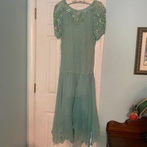 Exquisite beaded Oleg Cassini Vintage Evening Gown